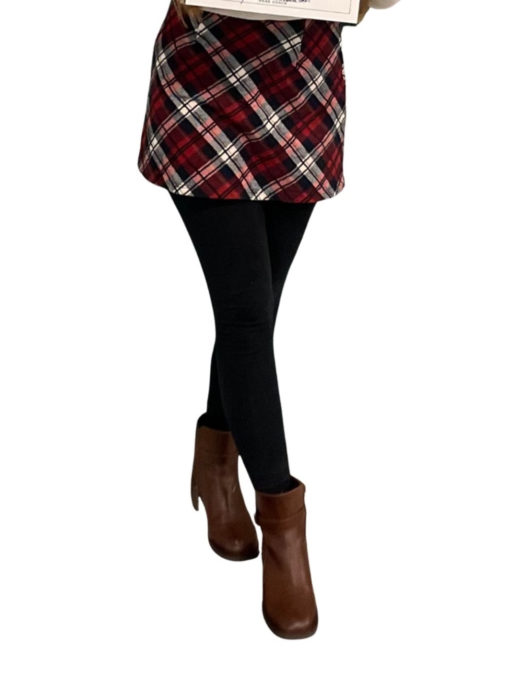 Mini Red Plaid Skirt, XS